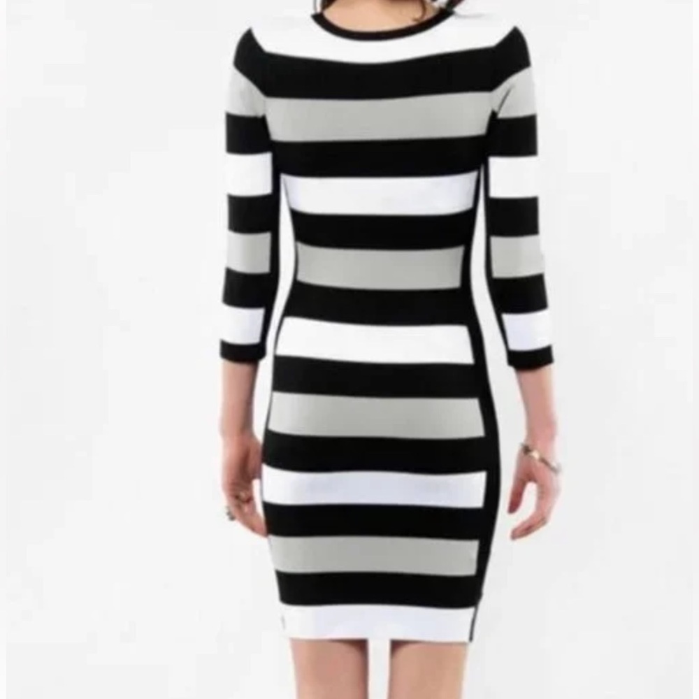 BCBG Max Azria Striped Body Con Dress